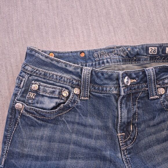 Miss Me Jeans Womens 28 Blue Boot Dark Wash Denim Capsule Everyday Casual Norm - Picture 6 of 16
